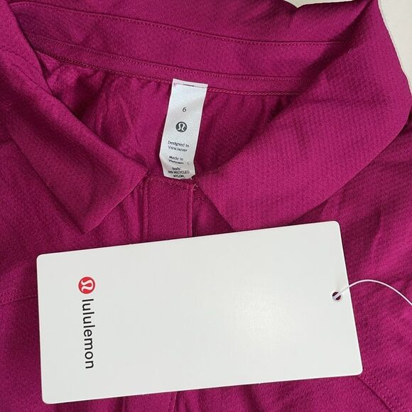 LULULEMON POLO magenta purple  Quick-Drying Short Sleeve Polo Shirt Size… - Picture 2 of 4